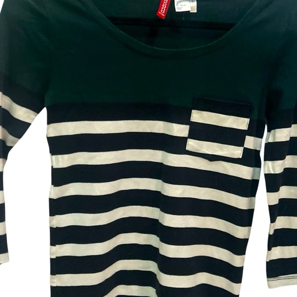 💫DIVIDED by H&M Women’s 3/4 Sleeves Cotton Striped Jersey w Pocket - Picture 5 of 7